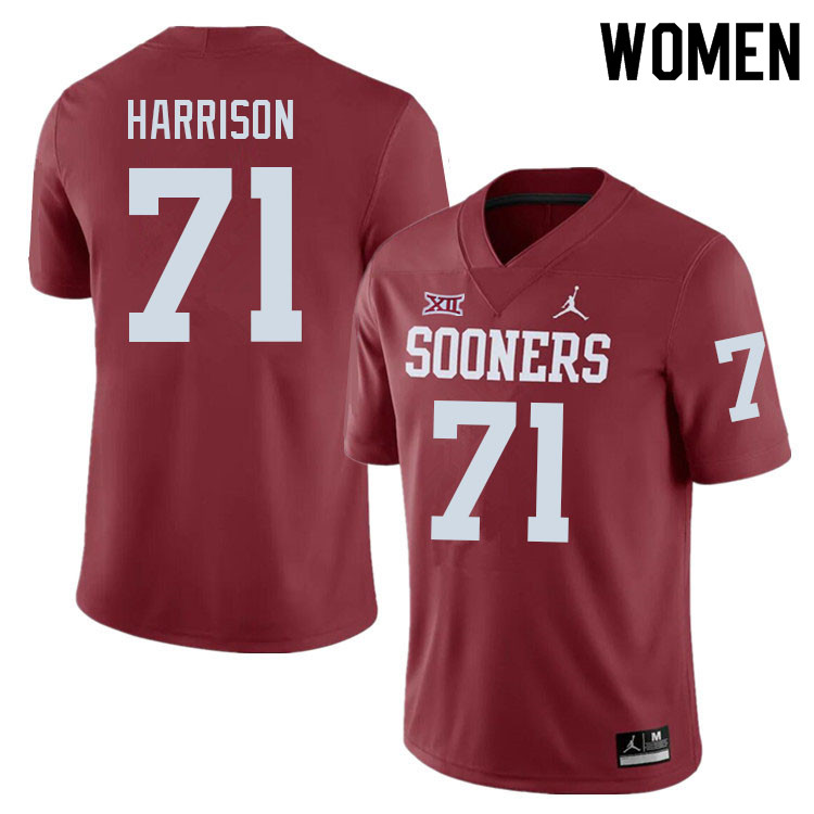 Women #71 Anton Harrison Oklahoma Sooners College Football Jerseys Sale-Crimson